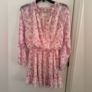 Pink Floral Long sleeve Dress